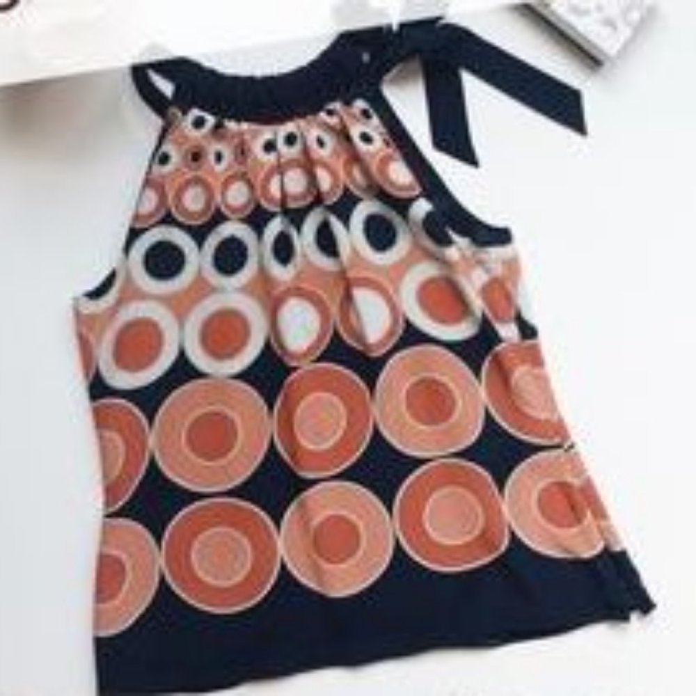 100% Silk flowy lightweight halter top with bow